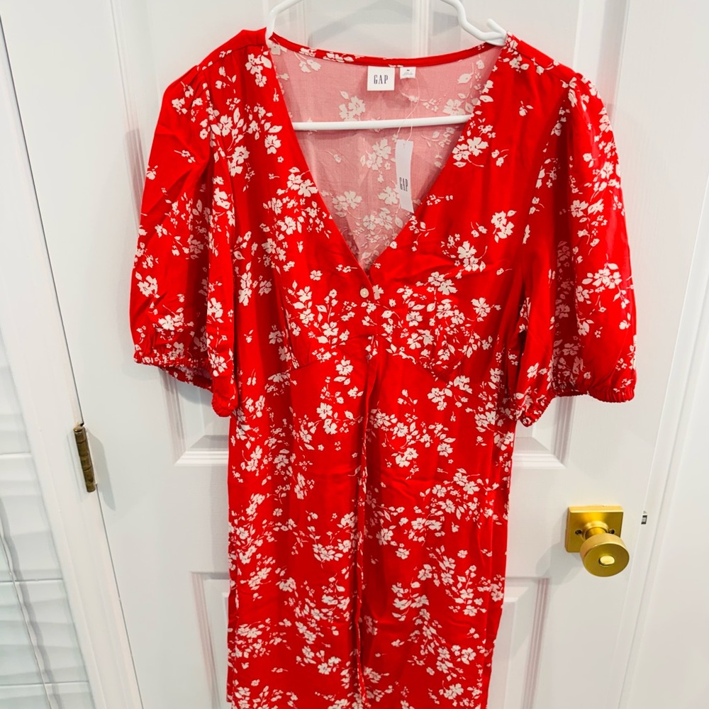 GAP Red and White Floral Dress
